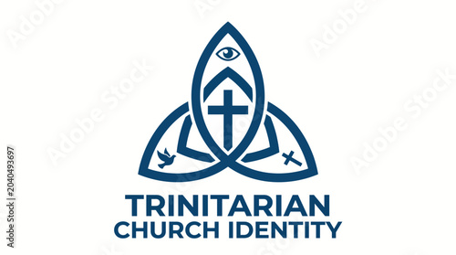 Canvas Print Three Pointed Star Emblem for Trinitarian Church Identity