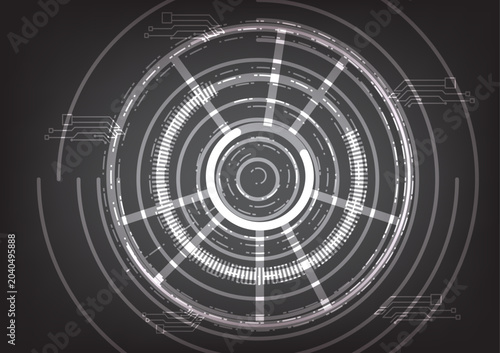 Background circle technology. Vector technology circle neon light 