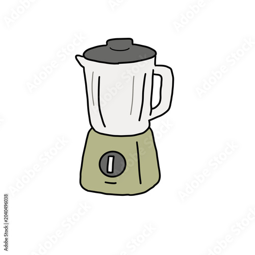 Hand drawn electric juicer isolated