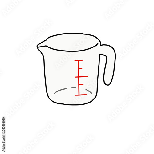 Hand drawn measurement cup isolated