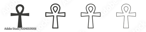 Quadro su tela Ankh icon collection on white background