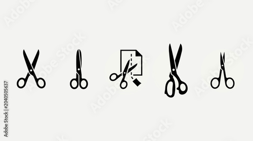 Minimalist scissor icon collection