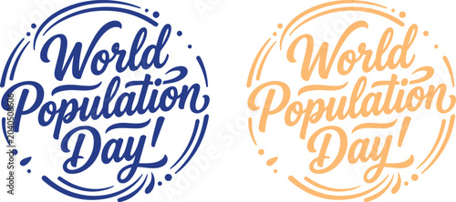 Photos World population day awareness logos