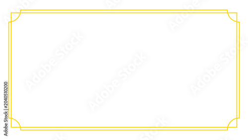 Gold Rectangle Frame Vector Icon