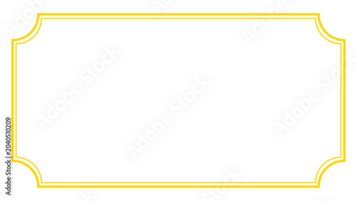 Gold Rectangle Frame Vector Icon