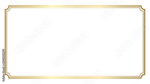 Gold Gradient Rectangle Frame Vector Icon