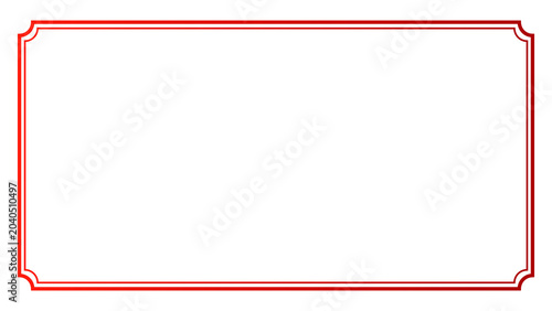 Red Rectangle Frame Vector Icon