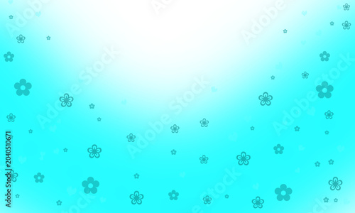 A vibrant turquoise background adorned with delicate floral patterns and subtle gradient effects creating a soothing visual ambiance isolated on transparent background