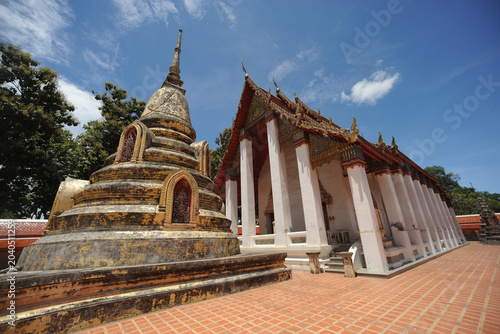 The ancient pagoda and chapel at Wat Khanon are important landmarks that preserve the art and culture of traditional Thai shadow puppetry in Thailand.