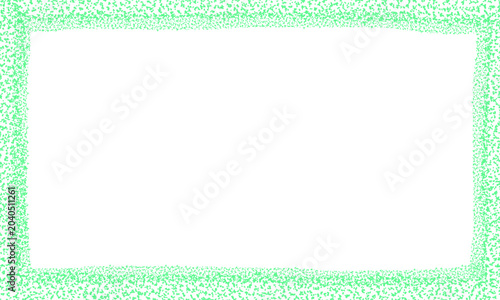 Green dotted border frame on transparent background for decorative purposes isolated on transparent background