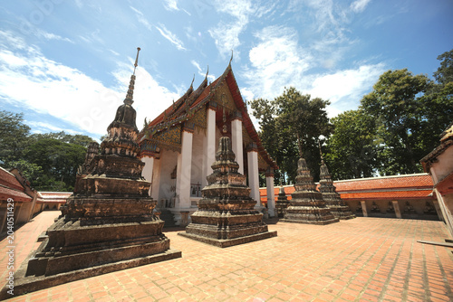 The ancient pagoda and chapel at Wat Khanon are important landmarks that preserve the art and culture of traditional Thai shadow puppetry in Thailand.