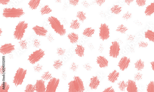 Coral brush strokes on transparent background, isolated on transparent background, abstract art with pinkish coral color smears