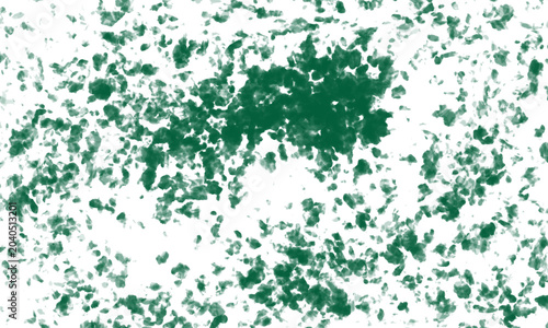 Green paint splatters on a transparent background, creating a dynamic and artistic abstract design element isolated on transparent background
