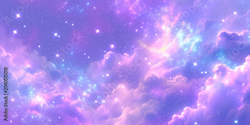 Colorful space nebula with stars.