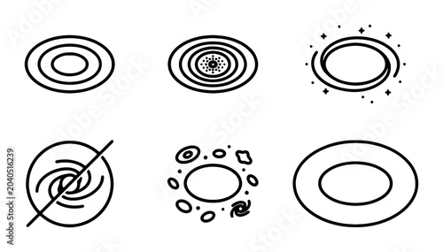 Canvas Print Cosmic Galaxy Icons, Celestial Spiral Shapes, Astronomical Universe Elements, Sp