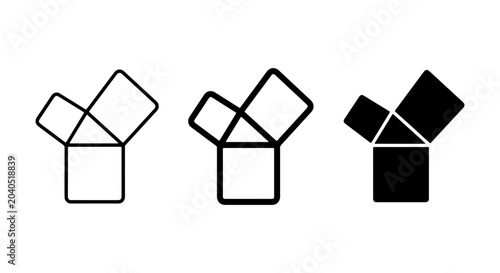 Bild auf Leinwand Pythagorean Theorem Visualizations, Geometric Proof Icons, Square and Triangle M