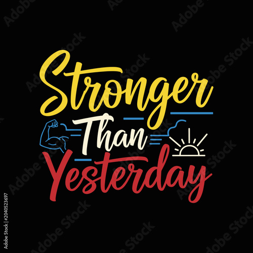 Motivational quote on black background.