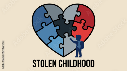 Foto Cracked Heart Shape Representing Stolen Childhood