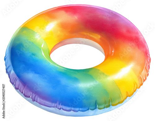 Water color illustration of Swim Ring on transparent background