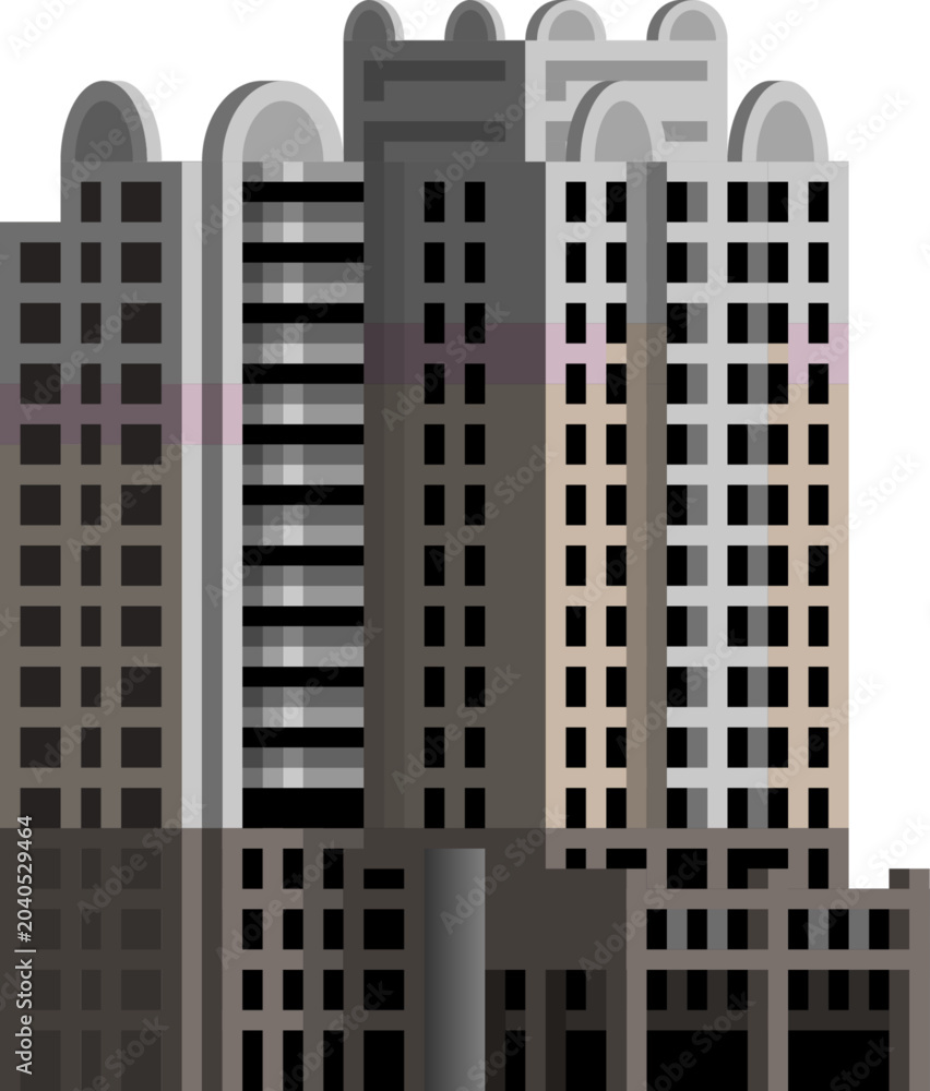 Obraz premium Vector isometric building for city planning and game asset (Traditional Brick Apartment Style R)