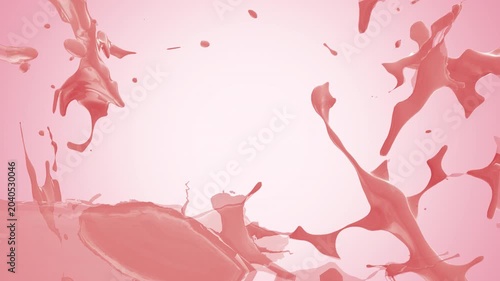 Milkshake Splash Thrown in Slow Motion Animation Isolated on Black Background with Alpha Matte Included Ultra HD 4K 
