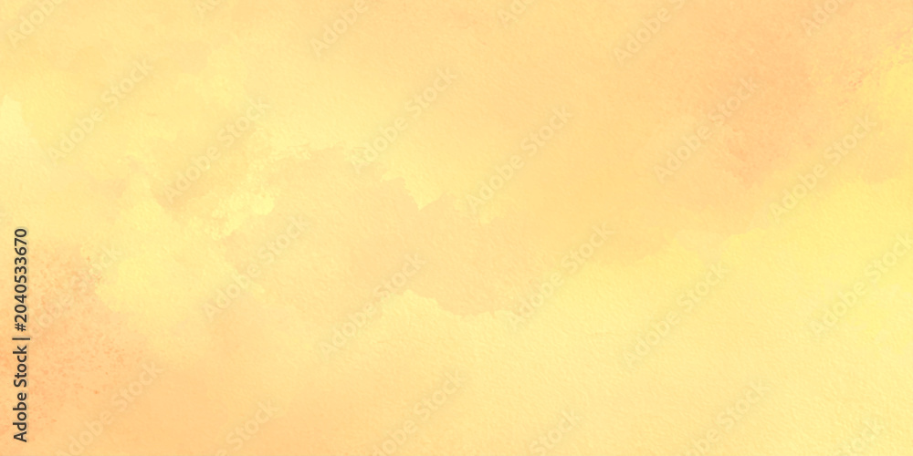 Fototapeta premium Warm yellow orange watercolor background texture with soft gradient and abstract brush strokes for design