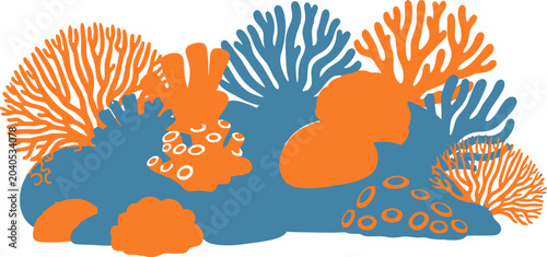 Photos Vibrant Coral Reef Marine Life Scene.