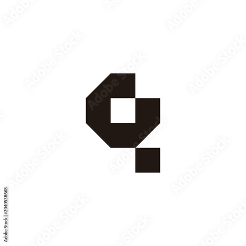 Letter Gq qG G q square geometric symbol simple logo vector