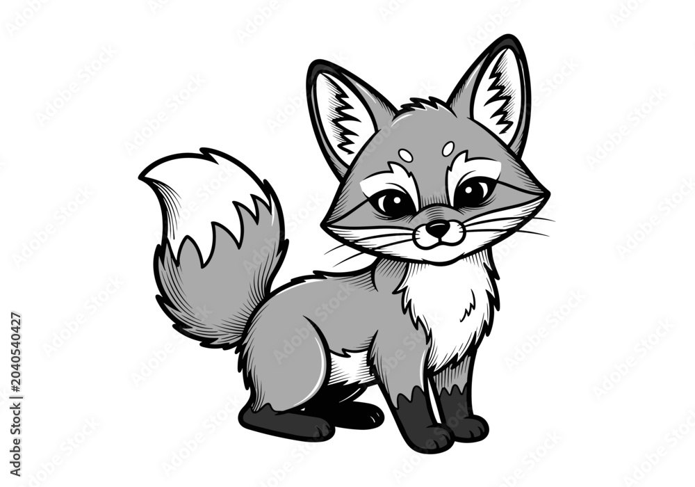 Fototapeta premium Cute Cartoon Fox Character Design.