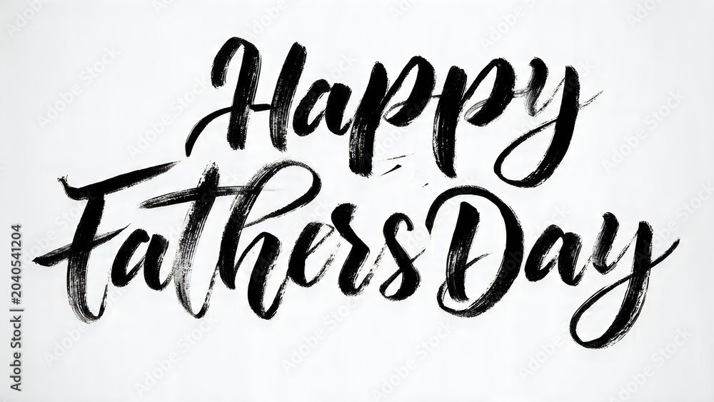 Naklejka premium Happy Father's Day Fathers Day, Happy Fathers Day, Calligraphy Text, Black Ink, Greeting Card VECTOR