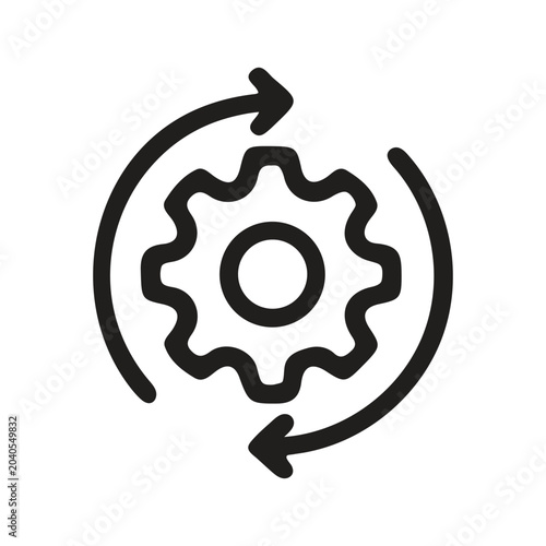 Data Exchange Synchronization Icon With Circular Gears And Arrows