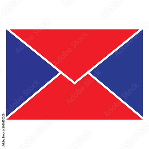 Envelope Icon Flat Two color Design With Red And Blue Elements