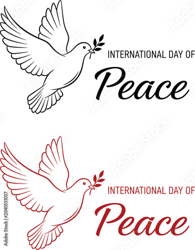 International day of peace dove illustrations
