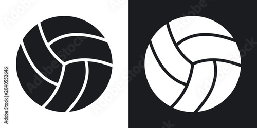 Foto Volleyball ball icons in solid black and white collection