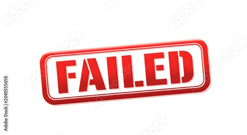 Foto A bold red stamp with the word failed imprinted on it, symbolizing an unsuccessf