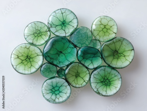 Abstract Green Glass Mosaic Decorative Wall Art.