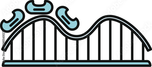 Fotografía Roller coaster cars moving on a track, representing thrill and fun at an amuseme