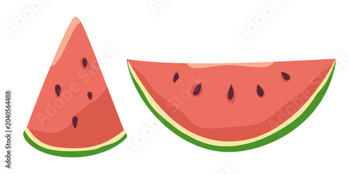 sweet watermelon slices isolated clipart