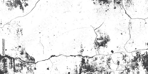 Cuadro en lienzo Monochrome Grunge Texture with Rough Concrete Surface, Scratches, Cracks, Peeling Paint, and Dust Overlay Creating a Distressed Vintage Industrial Background