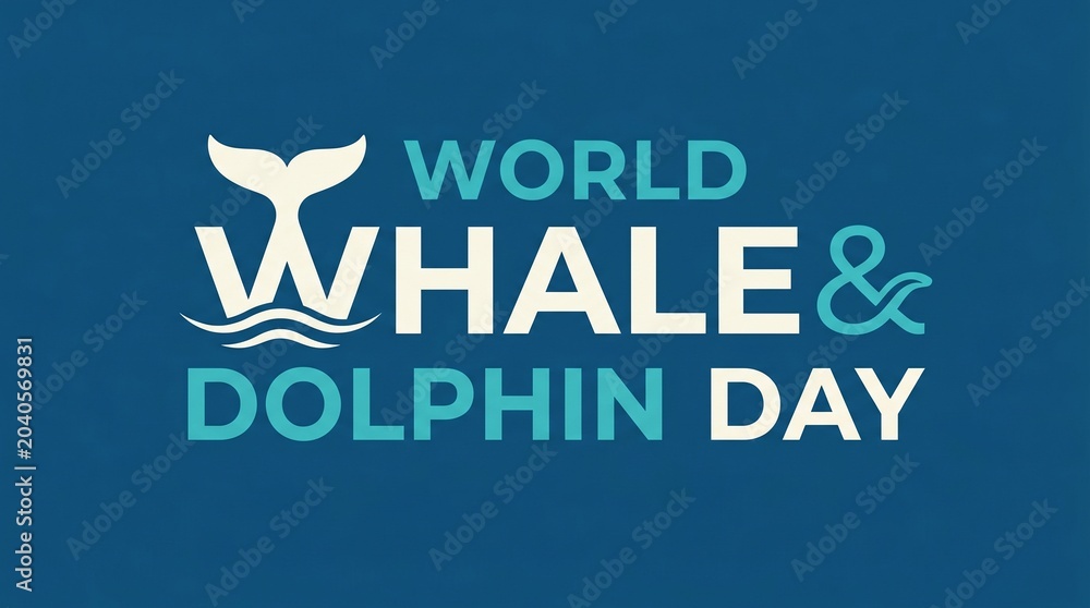 Obraz premium Whale Tail Typography for World Whale and Dolphin Day