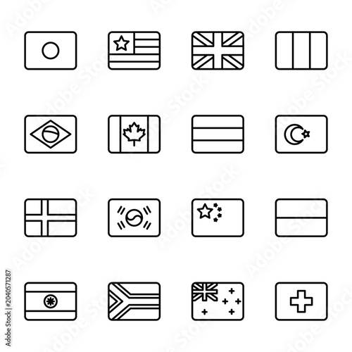 Simple Icon Set World Flags and Countries