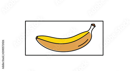 Ripe Yellow Banana Isolated on White Background - Healthy Food and Diet Concept
