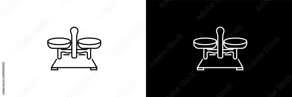 Ταπετσαρία scale balanced tool  outline icons in food category