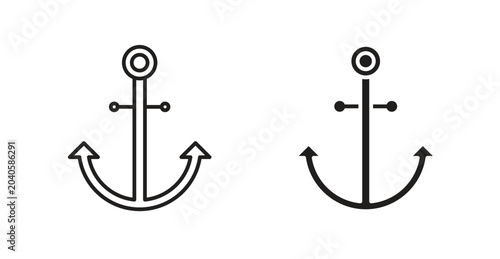 Fotografia Anchor line icon vector set.