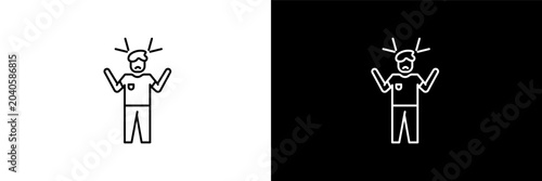 Foto aggravated human outline icons in feelings category