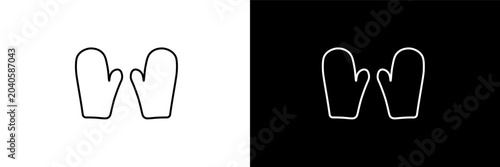 Bild auf Leinwand pair of mittens outline icons in fashion category