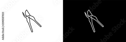 Tableau sur toile pruners outline icons in farming and gardening category