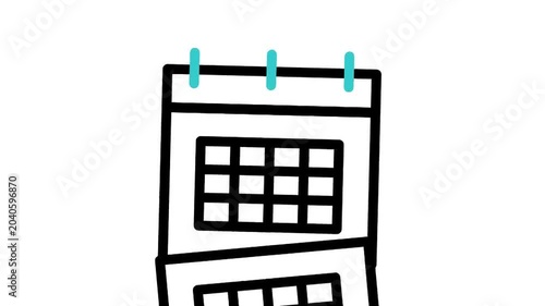 Animated Calendar Schedule Date Planning Organizer Icon Loop