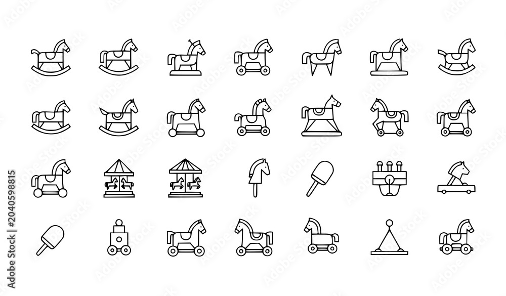 Fototapeta premium Minimal pet icons set veterinary care dog cat paw vaccine outline vector eps10