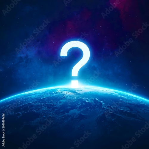 question mark on earth
